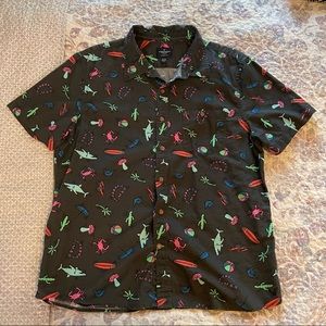 American Eagle Outfitters grey beach print shirt XL